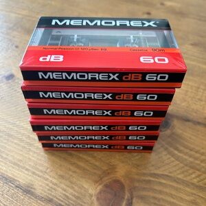 Memorex dB 60 Sony Blank Recordable Audio Cassette Tapes set of 6